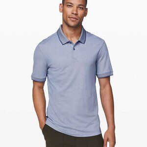 Lululemon Tech Pique Polo Men's Size M Oasis Blue Outdoor Short Sleeve Top